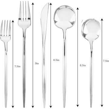 Luxury Disposable Silver Flatware Set - 64 Count