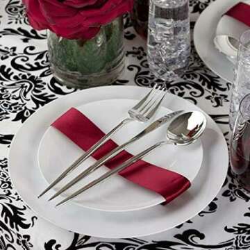 Luxury Disposable Silver Flatware Set - 64 Count