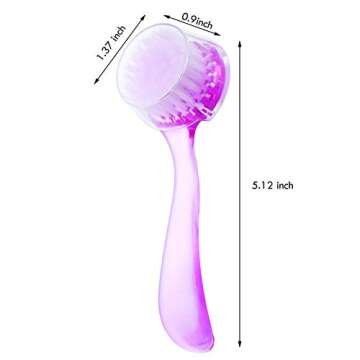 3 Pieces Facial Cleansing Brush Acrylic Handle Face Scrubbers Soft Bristle Exfoliator Cleaner Brush Scrub Exfoliating Facial Brush for Face Care Makeup Skincare Removal (Pink, Purple, Blue)