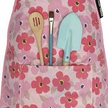 Urban Infant Little Helper Kids Apron - Children's Cooking Art Gardening - Great Gift for Toddler Boys and Girls - Poppies, Small