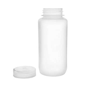 United Scientific® Unistore™ - Sample Containers with Lids - Laboratory Grade Polypropylene Wide Mouth Reagent Bottle - 16 Oz Bottles (500ml) Multipurpose Plastic Bottles with Lids, Pack of 12