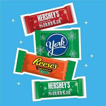 HERSHEY'S, REESE'S and YORK Assorted Milk and Dark Chocolate, Christmas Candy Variety Bag, 18.9 oz