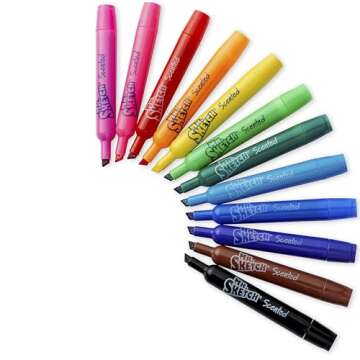 Mr. Sketch Scented Markers, Chisel Tip, Assorted Colors, 22 Count