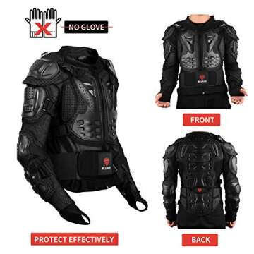 Gute Motorcycle Protective Jacket,Motorcycle Full Body Armor Jacket, Motocross Motos Protector Motorcycle Jacket Armour,Sport Motocross MTB Racing Full Body Armor Protector for Men (2XL)