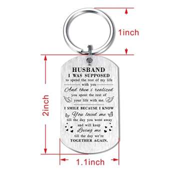 TANWIH Memory Gifts Memorial Keychain Jewelry for Loss of Husband, Loss of Husband Sympathy Gift for Women Wife, Bereavement Remembrance Presents