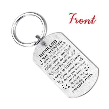 TANWIH Memory Gifts Memorial Keychain Jewelry for Loss of Husband, Loss of Husband Sympathy Gift for Women Wife, Bereavement Remembrance Presents