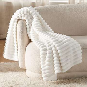 Bedsure White Throw Blanket for Couch - Super Soft Cozy Blankets for Women