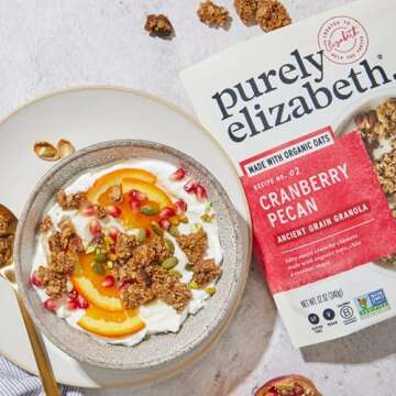 Purely Elizabeth Ancient Grain Granola, Certified Gluten-free, Vegan & Non-GMO | Coconut Sugar | Delicious Healthy Snack | Cranberry Pecan | 12oz