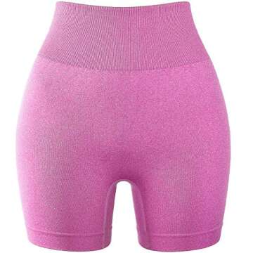 Kimmery Exercise Shorts for Women Workout Athletic Gym Short Pants Seamless Summer Tummy Control Recreation Hiking Running Active Wear Deep Pink S