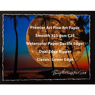 Dual Edge Ripper Classic Watercolor Paper Deckle Edge Tool 1-24 inch