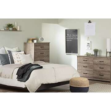 South Shore Tassio 6-Drawer Double Dresser Weathered Oak