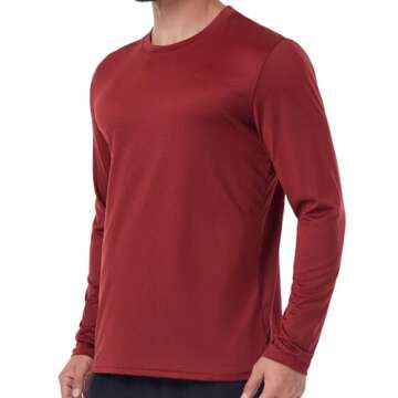 Moisture Wicking Long Sleeve Shirts for Men - 6 Pack