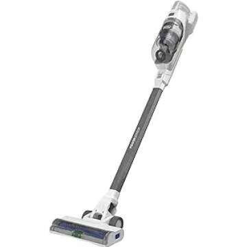 BLACK+DECKER POWERSERIES+ 16V MAX Cordless Stick Vacuum with LED Floor Lights, Lightweight, Multi-Surface, White (BHFEA420J)