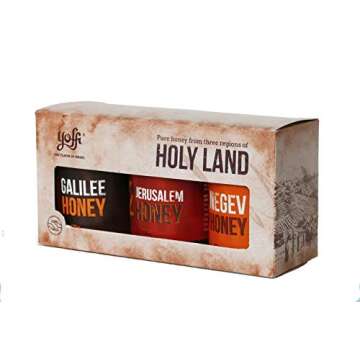 Israeli Pure Raw Wildflower Honey, Holy Land Gift Set (3 x 4.4 oz)