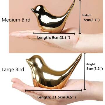 🏠💛 Small Birds Statues Gold Figurine Decorative Ornaments for Home Decor 🏠