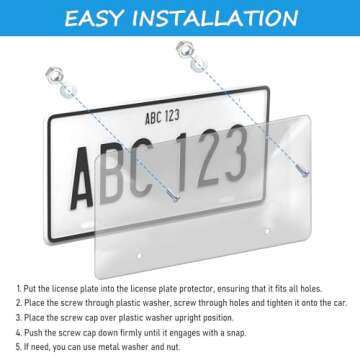 2-Pack Durable License Plate Protecters, Slim Design, Rust-Proof Aluminum Holder, Fits All Standard Plates, Screws Included (Blackk)