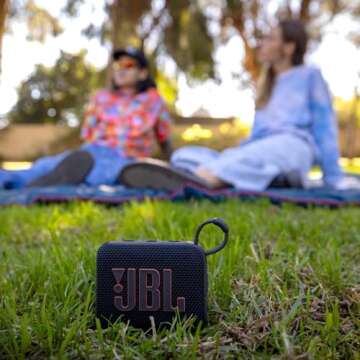 JBL Go 4 - Ultra-Portable, Waterproof and Dustproof Bluetooth Speaker, Big Pro Sound with Punchy bass, 7-Hour Built-in Battery, Made in Part with Recycled Materials (Black)