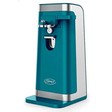 Montgomery Ward Ginny's Island Blue 50W Electric Can Opener with Stainless Steel Blade and Knife Sharpener (Island Blue)