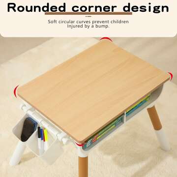 Adjustable Kids Study Desk & Chair Set with Storage