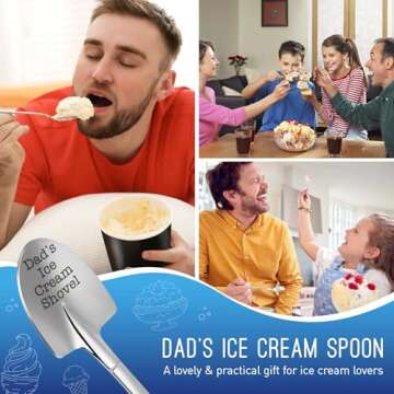 Funny Dad's Ice Cream Spoon Gifts for Dad Christmas Presents Step Dad, Bonus Dad, Husband - Unique Stocking Stuffers for Men Dad Birthday Father's Day for Papa Daddy Gift from Kids Daughter Son Wife