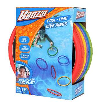 Banzai Spring & Summer Toys Pool Time Dive Rings 6-Pack