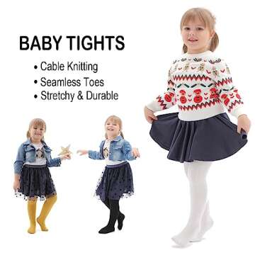 EPEIUS Baby Tights: Cable Knit Leggings for Newborns - 3 Pairs