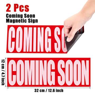 TOODOO 2 Pcs Coming Soon Sign Rider Reusable Magnetic Coming Soon Sign 11.81 x 3.94 Inch Real Estate Rider Coming Soon Sign Magnetic Coming Soon Sign for Real Estate