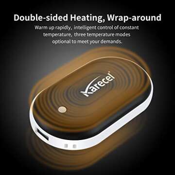 Karecel Rechargeable Hand Warmers, Electric Hand Warmer 5200mAh Powerbank Reusable Handwarmers, Portable USB Hand Warmer Heater Battery Pocket Warmer, Best Gifts for Men and Women in Cold Winter