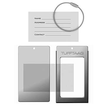 Luggage Tags Business Card Holder by TUFFTAAG - Durable Travel ID Bag Tag in Multiple Color Options, Perfect for Suitcases, Backpacks, and Carry-Ons, Easy Identification, Secure and Stylish