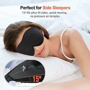 LitBear Sleep Mask for Side Sleepers - Comfortable Eye Mask for Sleep