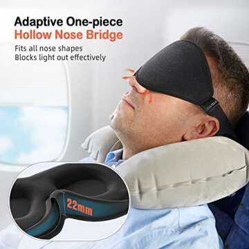 LitBear Sleep Mask for Side Sleepers - Light Blocking Comfort