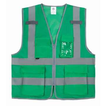 Dazonity High Visibility Safety Vest with Multi Pockets for Any Job