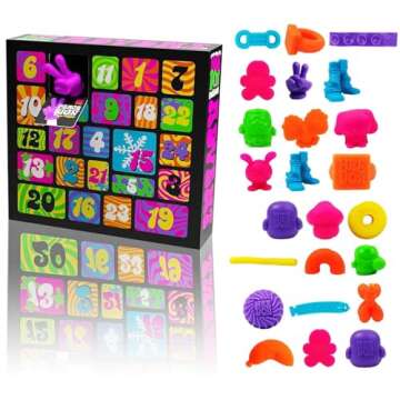 Nee Doh Squishmas Advent Calendar 2024, Nee doh advent calendar, Christmas Squishy Advent Calendar 2024, 24 Day Squishies Christmas Countdown Calendar with 24 Piece Mini Squeeze Tοys Xmas Gift (1 pcs)