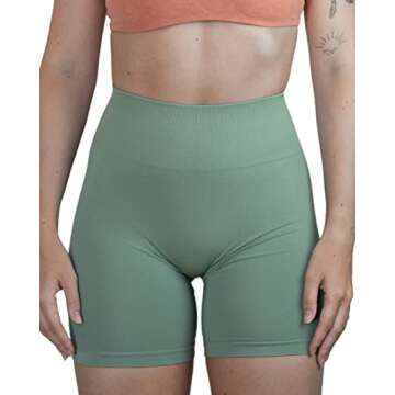 AUROLA Intensify Workout Shorts for Women Seamless Scrunch Short Gym Yoga Running Sport Active Exercise Fitness Shorts(M,Iceberg Green)