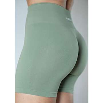 AUROLA Intensify Workout Shorts for Women Seamless Scrunch Short Gym Yoga Running Sport Active Exercise Fitness Shorts(M,Iceberg Green)