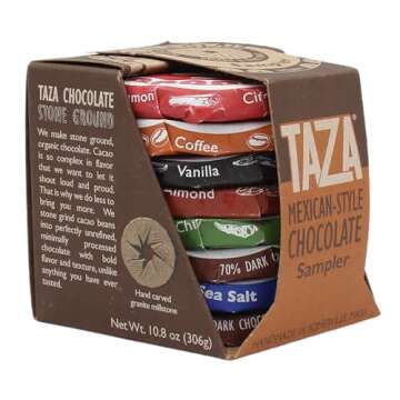 Taza Chocolate Organic Mexicano Disc Stone Ground, Variety Pack, 1.35 Ounce (8 Count), Vegan