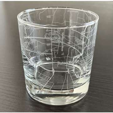 Or Something Rocks Whiskey Old Fashioned 11oz Glass Urban City Map Baton Rouge Louisiana