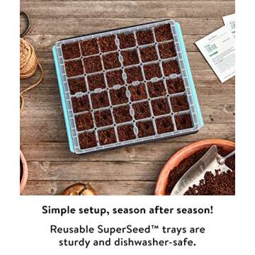 Burpee SuperSeed Seed Starting Tray | 36 Cell Reusable Seed Starter Tray | for Starting Vegetable, Flower & Herb Seeds | Indoor Grow Kit for Plant Seedlings | for Germination Success