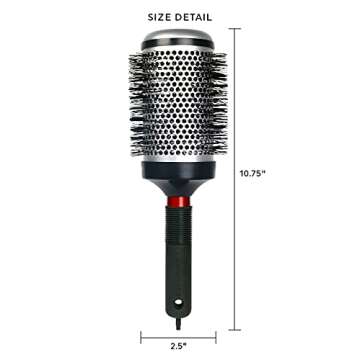 Cricket Thermal Hair Brush #400 2.5” for Blow-Drying, Curling, and Styling – Heat-Retaining Barrel with Anti-Static Tourmaline Bristles, Round Thermal Brush, Ideal for All Hair Types