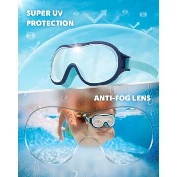 Aegend Kids Swim Goggles - Anti-Fog & UV 2 Pack