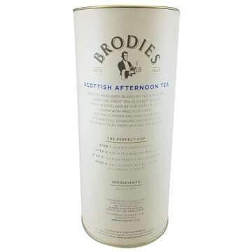 Brodies Tea, Scottish Afternoon Tea, Black Tea Imported from Scotland, Canister of 50 Bags (Pack of 1)