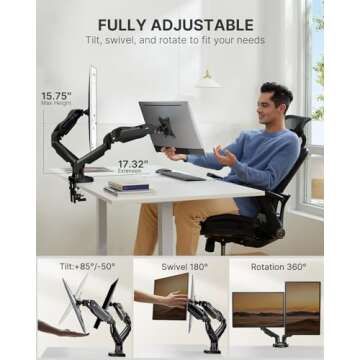 HUANUO Dual Monitor Stand for Ergonomic Setup