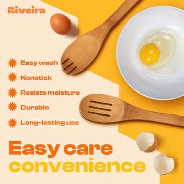 Riveira 6-Piece Dark Bamboo Cooking Spoons Set