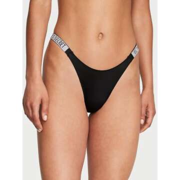 Victoria's Secret Smooth Brazilian Panty, Underwear for Women, Very Sexy Collection, Black (M)