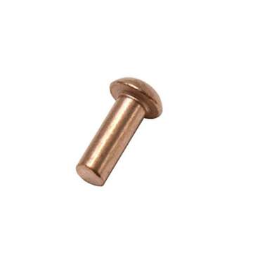 Biaungdo 1/8" Diameter 5/16" L Shank Copper Round Head Solid Rivets Fasteners-100pcs