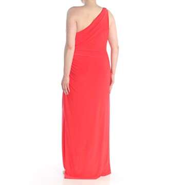 Lauren by Ralph Lauren Women's One Shoulder Brooch Gown (18, Orange)