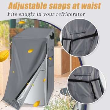 Safipotts Refrigerator Cover, Waterproof & Dustproof Cover for Protecting Upright Freezers-Suitable for Cold Rooms (21"W x 21"D x 37"H)