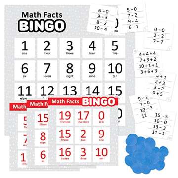 Addition & Subtraction Math Facts Bingo, 2 Difficulty Levels, Up to 36 Players by Pint-Size Scholars