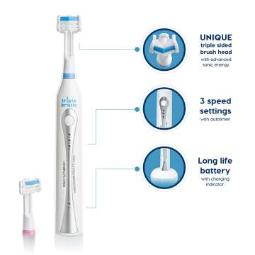 Triple Bristle Original Sonic Toothbrush for Optimal Clean