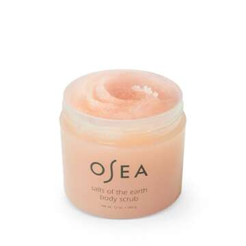 OSEA Salts of the Earth Body Scrub 12 oz - Pink Himalayan Salt Scrub - Gentle Body Exfoliation Skincare - Ideal Spa Gift for Pampering - Clean Beauty & Vegan Body Care